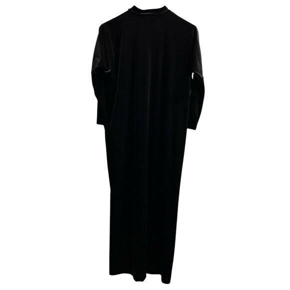 BYRD Dress Women XS Black Velvet Velour Sheath Maxi High Neck Whimsigoth Witchy - Picture 1 of 8